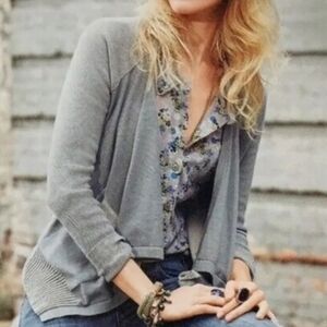 Cabi | 5132 Open Front Waterfall Drape Cardigan Light Gray Sage Medium